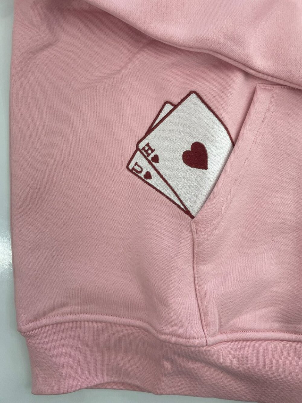 Unlike Humans Casino Pink Hooded Sweatshirt Aces Dice Graphics Unisex Size M NWT - Picture 4 of 8